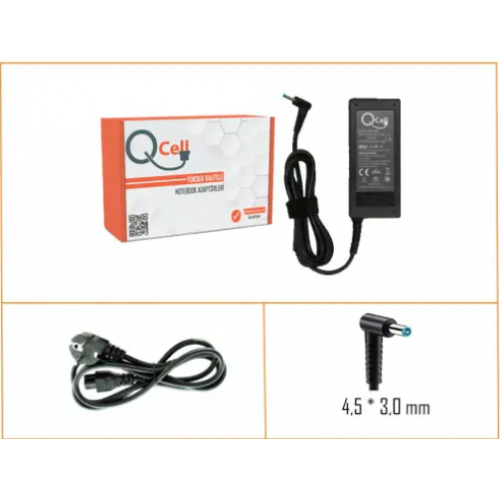 QBA-035 19.5V 9.23A 180W Notebook Adaptör 4.5x3.0mm Mavi Uç HP Uyumlu Qcell 